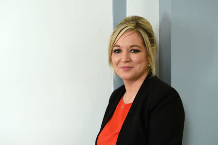 Sinn Fein's Michelle O'Neill poses for a photograph during an interview with Reuters at Parliament Buildings in Belfast, Northern Ireland January 25, 2017. REUTERS/Clodagh Kilcoyne