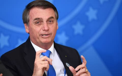 Brazilian President Jair Bolsonaro has railed against perceived insults  - Credit: EVARISTO SA/AFP/Getty Images