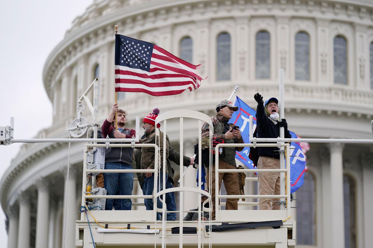 Trump supporters rally on Wednesday, Jan. 6, 2021, at the Capitol in Washington. As Congress prepares to affirm President-elect Joe Biden's victory, thousands of people have gathered to show their support for President Donald Trump and his claims of election fraud.