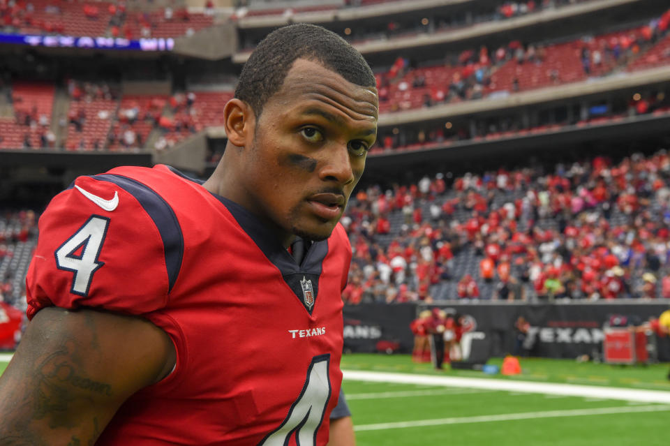 Fourteen separate lawsuits have been filed against Deshaun Watson by massage therapists from three different states, with allegations that range from crude to cruel. (Photo by Ken Murray/Icon Sportswire via Getty Images)