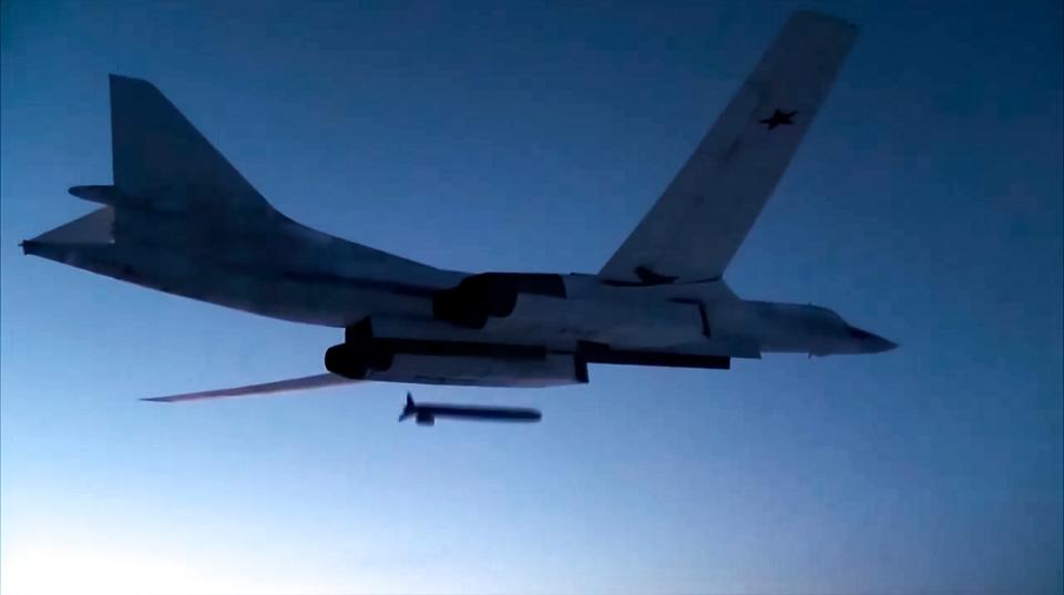 Russian bomber fires cruise missile during military drill (Russian Defense Ministry Press Service)