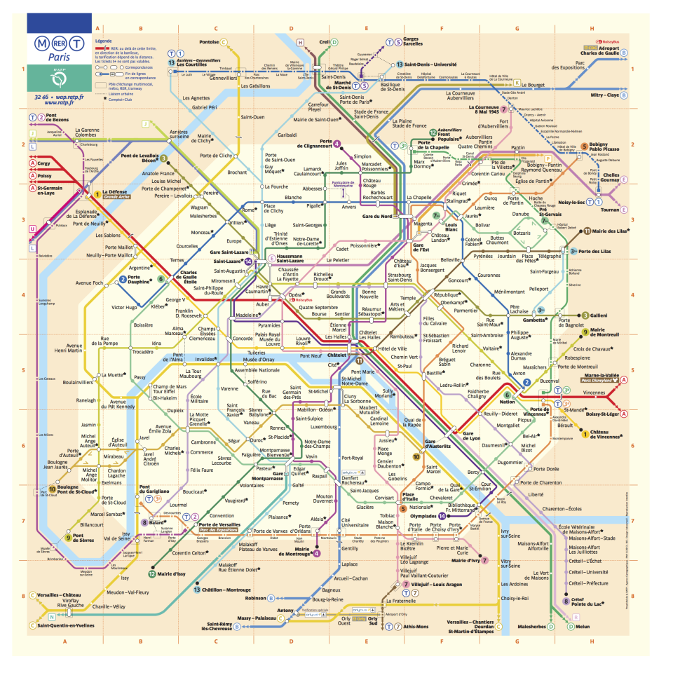 法國巴黎Metro+RER+Train地鐵圖 photo by parisbytrain