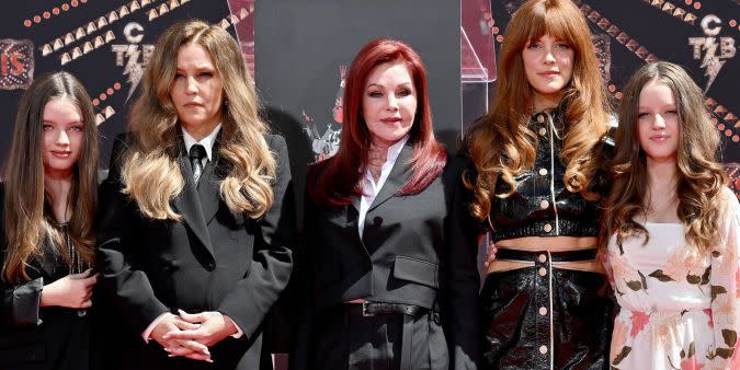 tcl chinese theatre hosts handprint ceremony honoring priscilla presley, lisa marie presley and riley keough