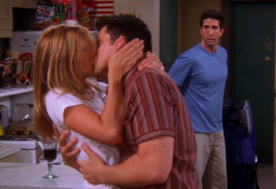 Ross walks in on Rachel and Joey making out