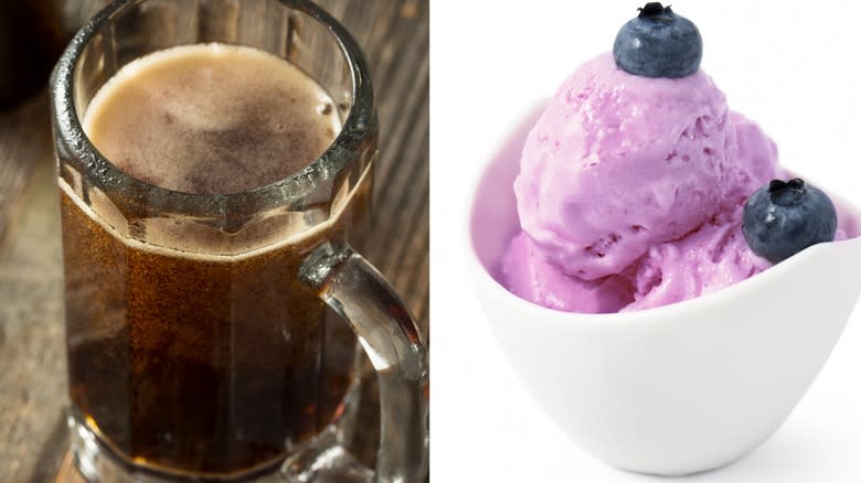 Root beer blueberry ice cream