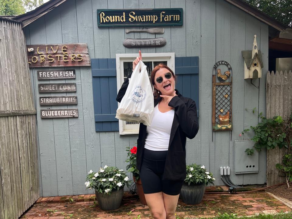 exterior of round swamp farm with my purchases