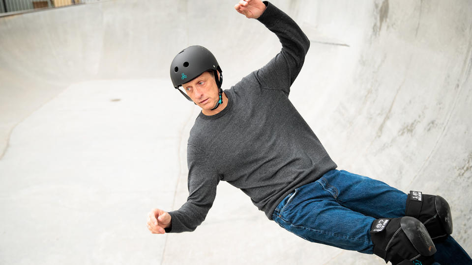 Tony Hawk has admitted that, at age 52, some of his iconic tricks are beyond him. (Photo by Rich Polk/Getty Images for IMDb)