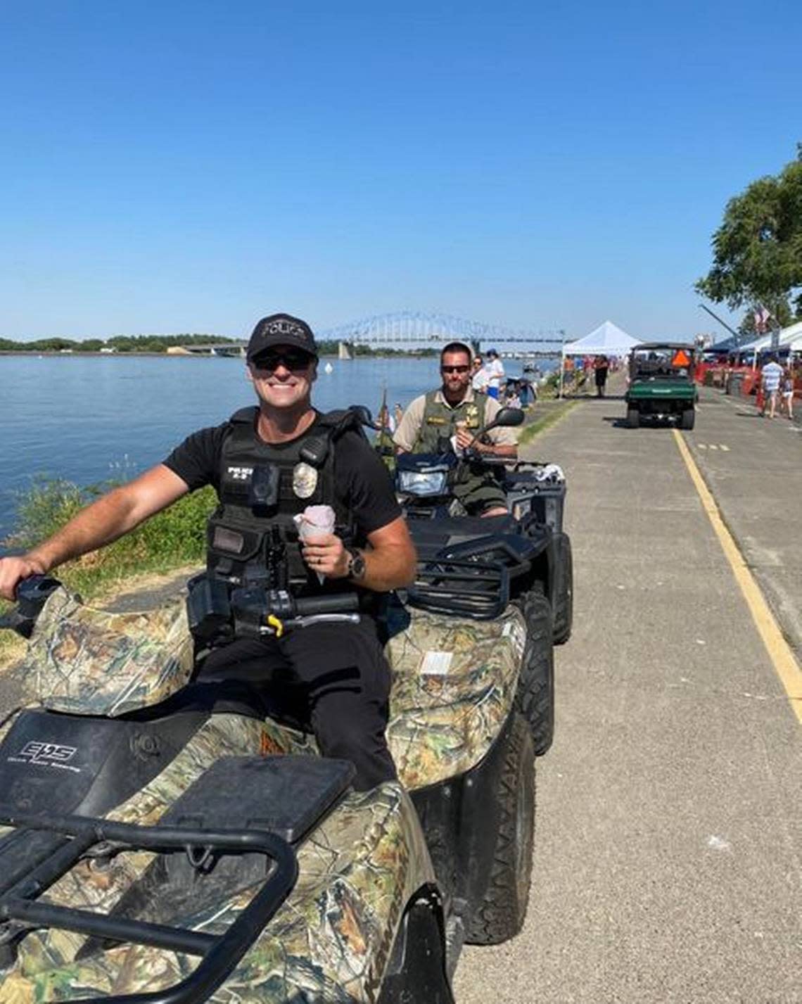 Kennewick police were relying on ice cream to help stay cool at Water Follies on Friday.