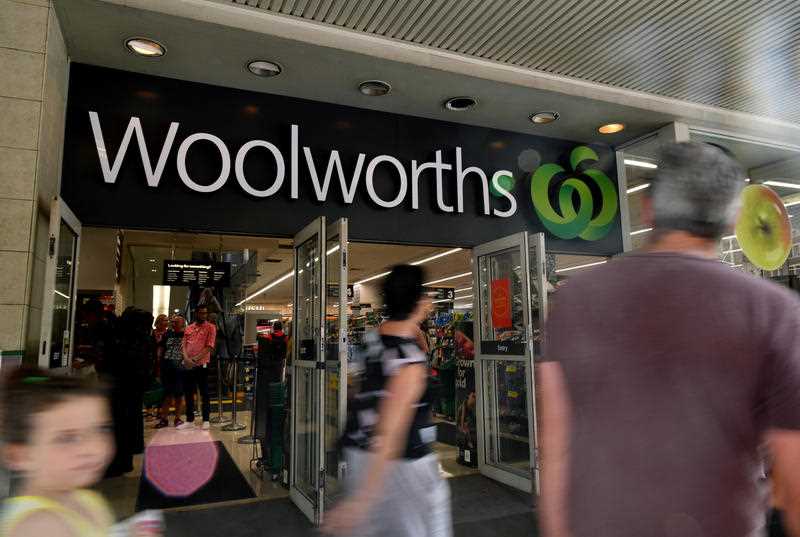 Woolworths signage outside a store in Sydney.