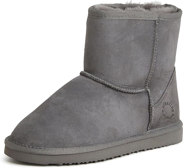 Grey mid calf boots