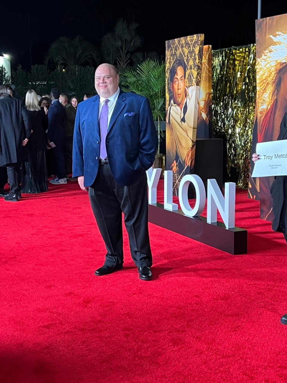 Missouri State graduate and Columbia native Troy Metcalf on the red carpet for the world premier of "Babylon" in Los Angeles.