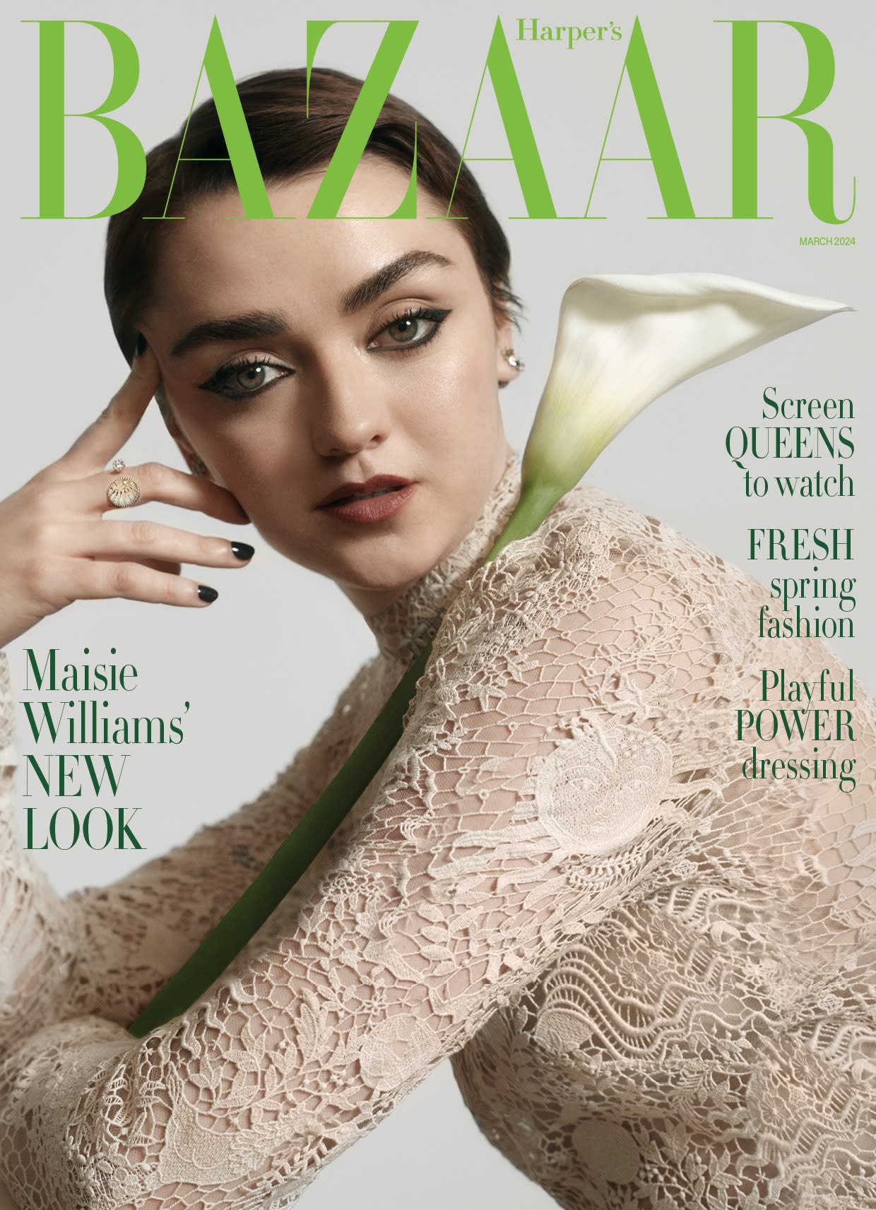 Maisie Williams on the March cover of Harper’s Bazaar UK (Harper’s Bazaar UK/Agata Pospieszynska/PA)