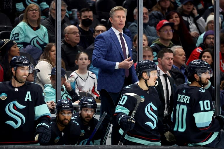 Dave Hakstol was fired as head coach of the <a class="link " href="https://sports.yahoo.com/nhl/teams/seattle/" data-i13n="sec:content-canvas;subsec:anchor_text;elm:context_link" data-ylk="slk:Seattle Kraken;sec:content-canvas;subsec:anchor_text;elm:context_link;itc:0">Seattle Kraken</a> after the team failed to reach the NHL playoffs (Steph Chambers)