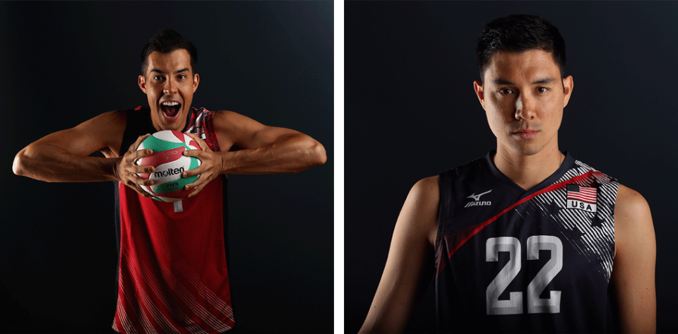 <p>There haven’t been a lot of places where Kawika Shoji (L) and Erik Shoji (R) have been separated. Both volleyball athletes played together at Stanford, joined forces with the Berlin Recycling Volleys and teamed up to make the Olympic national team this year. Both are hoping to make their first Olympics a golden one after winning the Volleyball World Cup in 2015. (Getty) </p>