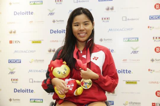 Yip Pin Xiu at 2015 ASEAN Para Games (Photo Credit: Today Online)