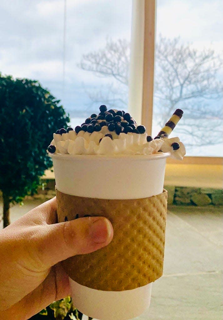 The hot chocolate at The Chanler comes with all the toppings you could want to fuel your stroll on the Cliff Walk.