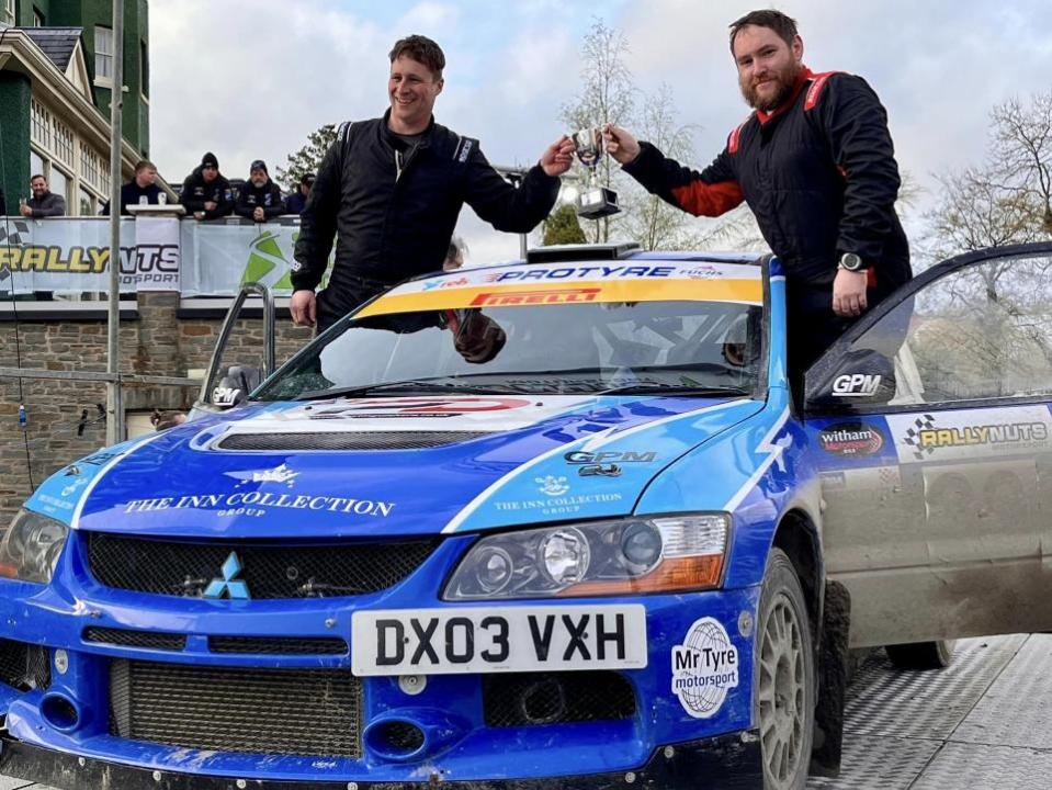 Worcester News: Link (right) and Thompson (left) secured a podium finish ahead of former F1 driver, Jos Verstappen,
