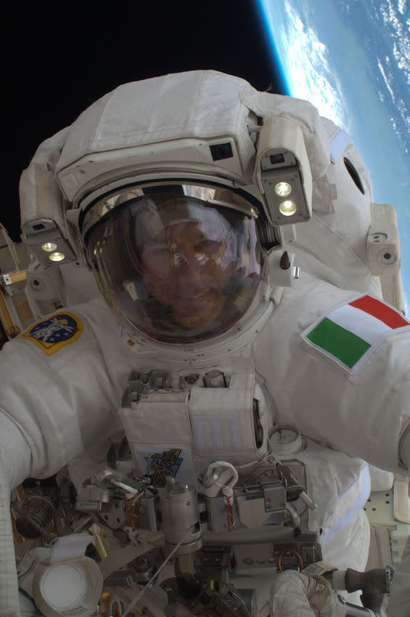 Luca Parmitano on a spacewalk.