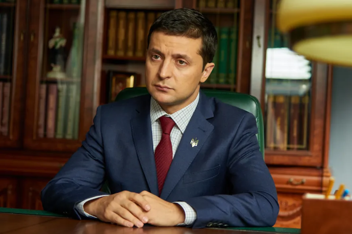 Volodymyr Zelenskyy as Vasyl Petrovych Goloborodko in ‘Servant of the People' (1+1)