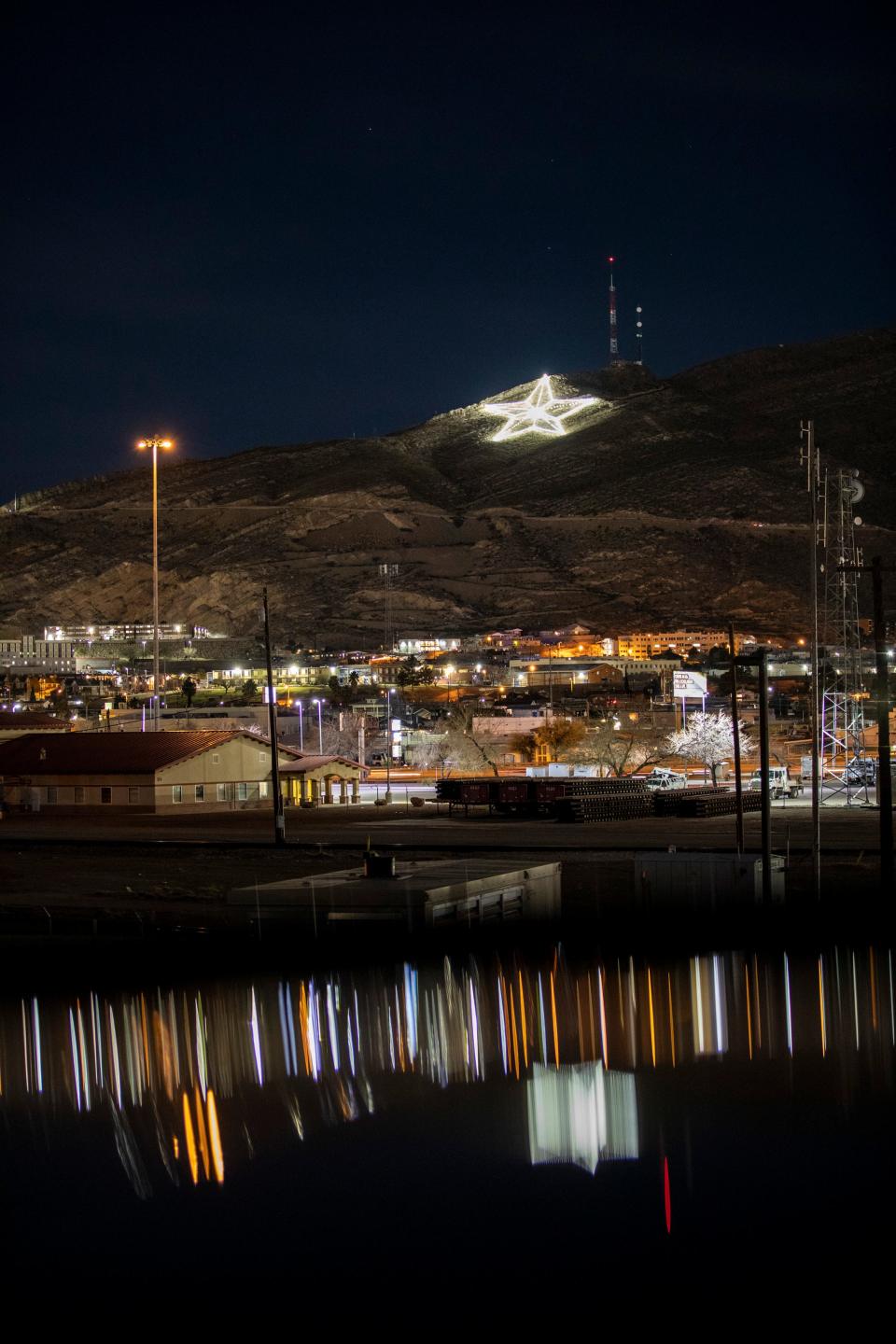 El Paso's Star on the Mountain as seen March 6.