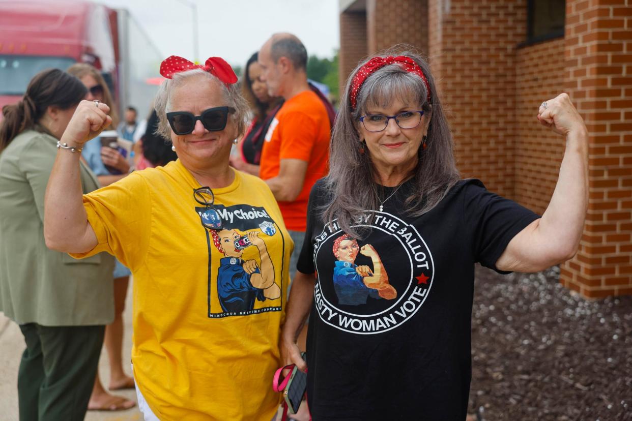 <span>Supporters of Kamala Harris attend Harris' campaign event at West Allis, Wisconsin, on 23 July 2024.</span><span>Photograph: Jeffrey Phelps/EPA</span>