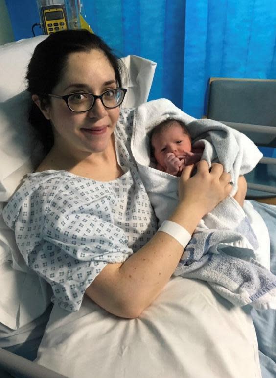 Sophie Wood and her daughter, Isabella, post C-section (Sophie Wood)