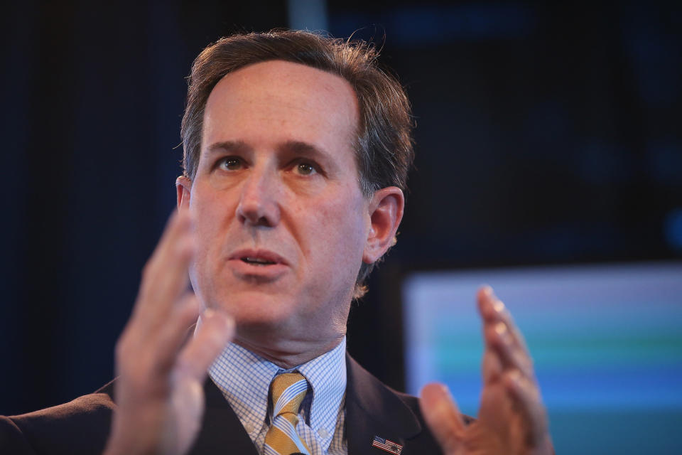 Former Pennsylvania Sen. Rick Santorum (R) <a href="https://twitter.com/RickSantorum/status/582673126179344384" target="_blank">tweeted</a>, "I stand with @mikepence4gov in defense of religious liberty and real tolerance."