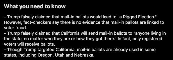 trump ballot tweet fact check