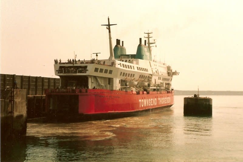 The MS Herald of Free Enterprise, pictured in 1984, was a ferry that sank March 6, 1987, after hitting a sea wall as it left the Belgian port of Zeebrugge. File Photo courtesy of Wikimedia