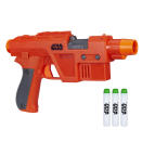 <p>“The First Order is no match for the strong-willed Resistance forces with the Nerf Glowstrike Poe Dameron Blaster! Featuring Glowstrike technology light effects and glow-in-the-dark darts, missions can continue from day into night. This front-load, single-shot blaster will send Stormtroopers running!” $24.99 (Photo: Hasbro) </p>