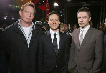 Thomas Haden Church , Tobey Maguire and Topher Grace at the World Premiere in Tokyo of Columbia Pictures' Spider-Man 3