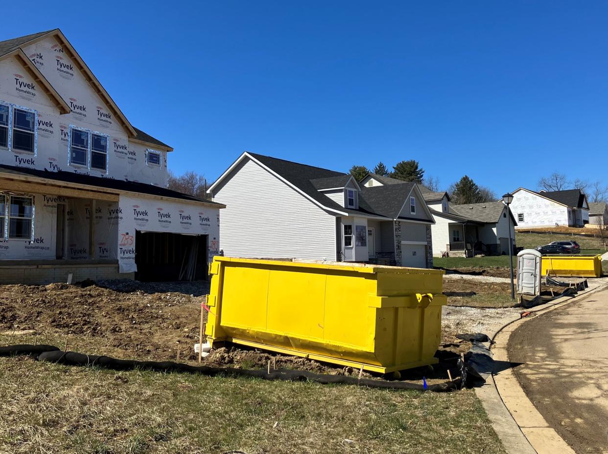 Homes under construction in the Linnview Crossing subdivision in Heath.