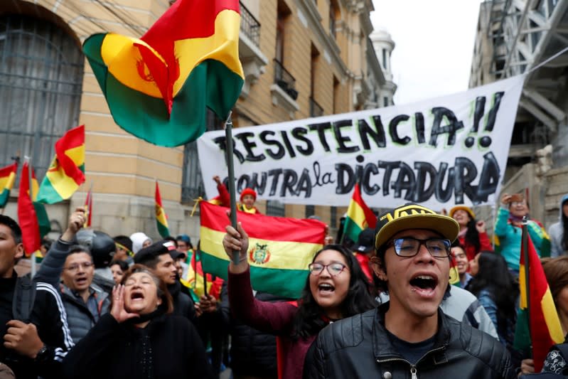 Protest against Bolivia's President Evo Morales in La Paz