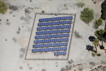 FILE PHOTO: Solar panels are seen in the Palm Springs area