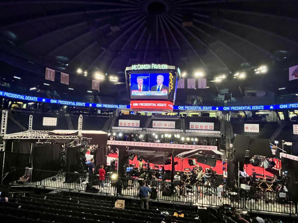 CNN's "Spin Room." (Dylan Stableford/Yahoo News)