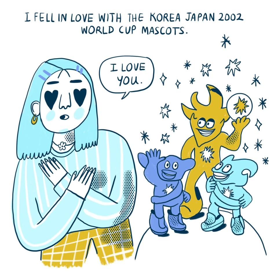 I fell in love with the Korea Japan 2002 world cup mascots