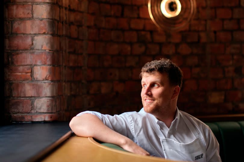 Chef Tom Barnes at his new restaurant Skof in Manchester