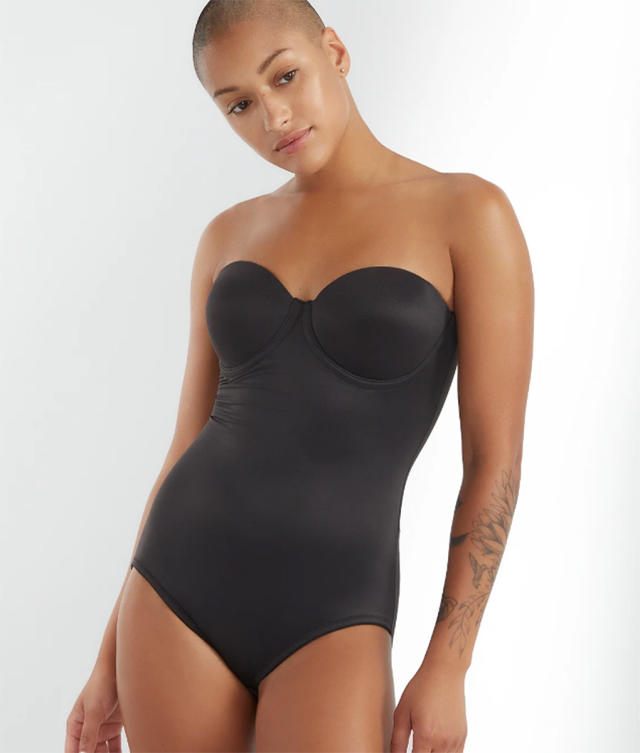 Buy FUT Women's Strapless Shapewear Bodysuit Tummy Control Butt Lifter Body  Shaper Mid Thigh, Black, Medium at