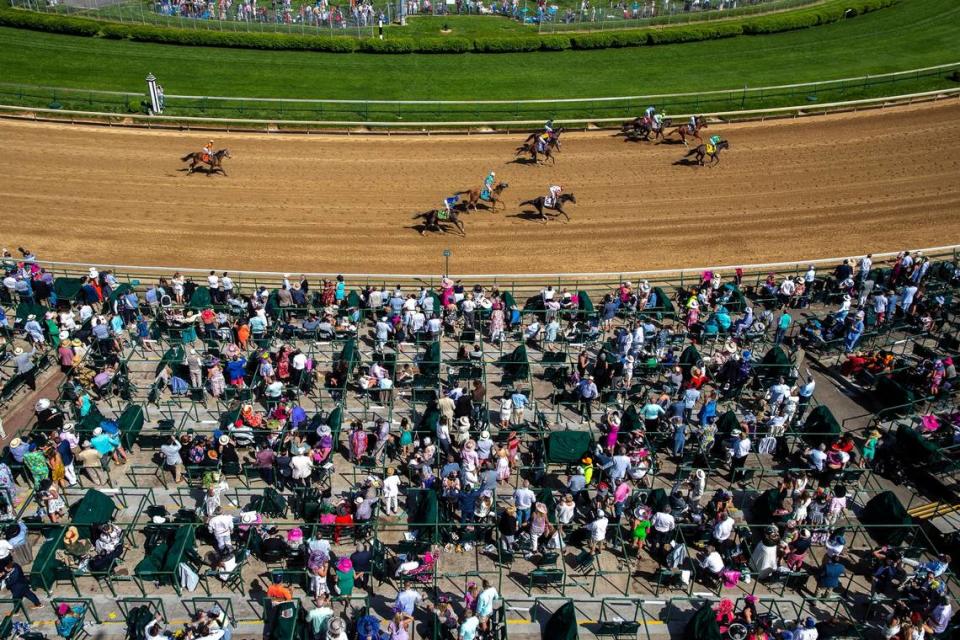 Fans filled legendary Louisville racetrack Churchill Downs, but it’s wasn’t quite as packed as usual for the 10th race Saturday.