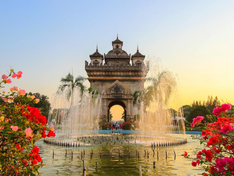 view of patuxai gate in laos