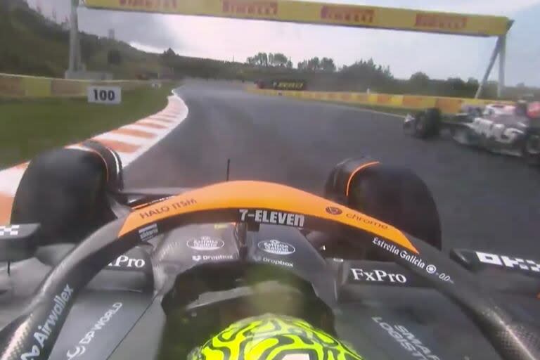 Desde el McLaren de Lando Norris, la cámara giroscópica ofreció una vista peculiar de su conducción en el circuito que más inclinaciones presenta en el campeonato.