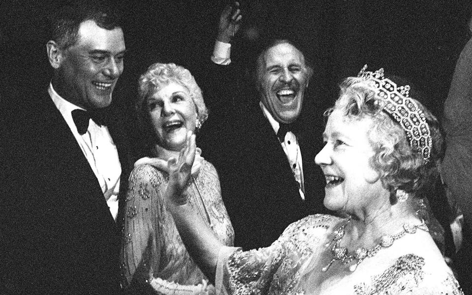 In 1980, even the Queen Mother couldn't get the answer out of Larry Hagman (l) - PA Archive