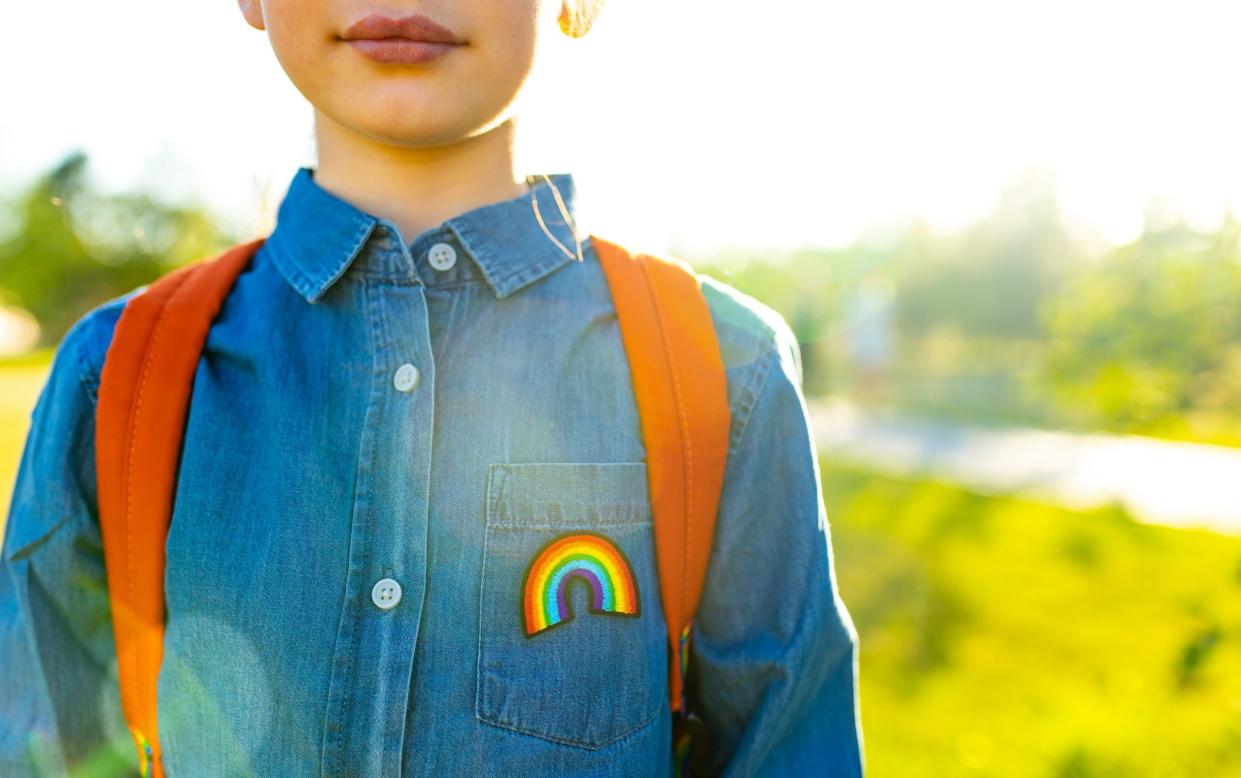 Child with rainbow shirt - Radical LGBT charity encourages teachers not tell parents their children are trans