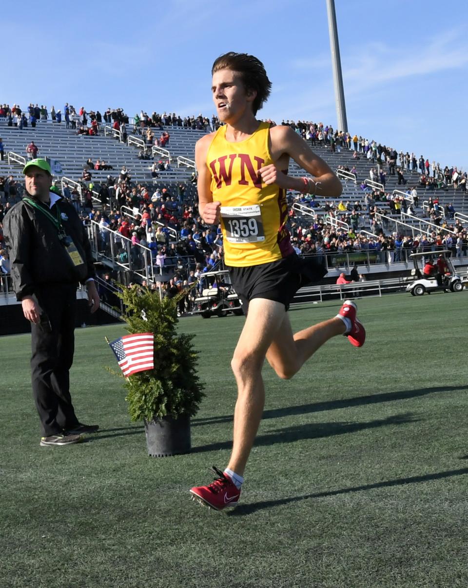 Westerville North's Ben Gabelman won the Division I boys cross country state title on Saturday.