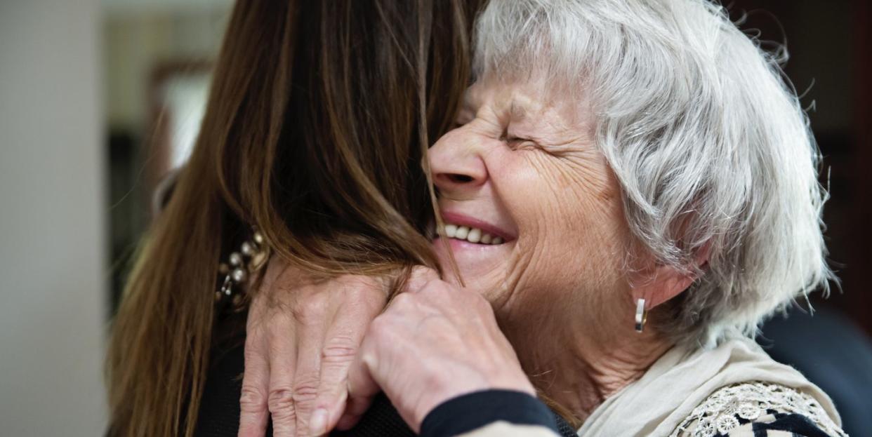 grandparent quotes woman hugging her smiling grandma