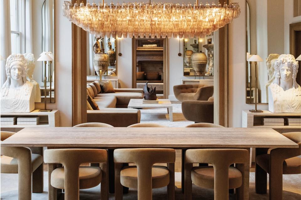 A dining area in
the new RH in San Fransisco