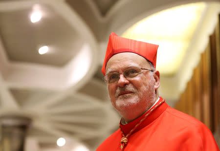 Newly elevated Cardinal Anders Arborelius is pictured before meeting friends and relatives after taking part in the Consistory at the Vatican, June 28, 2017. REUTERS/Alessandro Bianchi