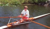 Rower Silken Laumann trains at the Victoria City Rowing Club June 17, 1992. (CP PHOTO/Bruce Stotesbury)