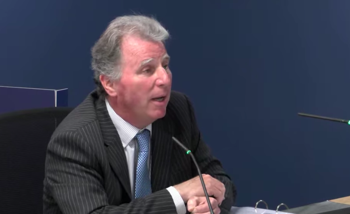 Sir Oliver Letwin gives evidence to the inquiry (Screengrab)