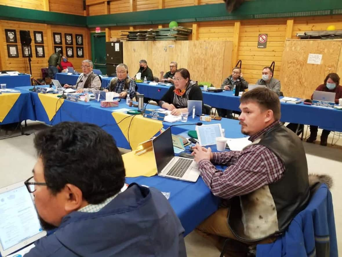 At the 2020 annual general meeting of Nunavut Tunngavik Inc. in Cambridge Bay, delegates approve an interest-free loan of $7.25 million to the Grays Bay Road and Port project. The Kitikmeot Inuit Association has now officially decided to incur that loan.  (Government of Nunavut - image credit)